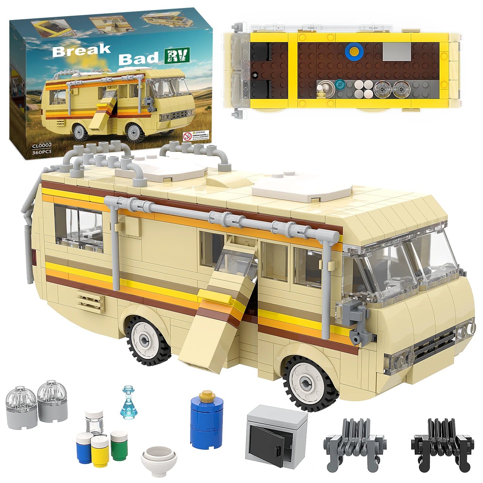 break bad rv camper building kit - 360 pcs diy van house - 1