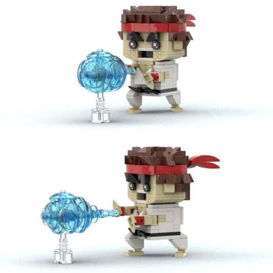 brickpop ryu brickheadz building set | street fighter 2 | moc-62568 - 1