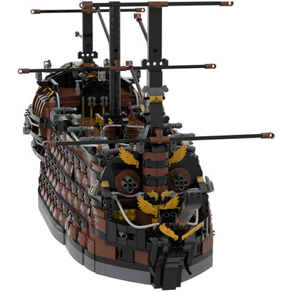 brown pirate ship building set | moc-156339 - 4
