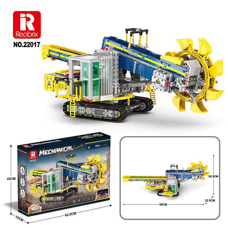 bucket wheel excavator with remote control blocks set - reobrix 22017 - 6