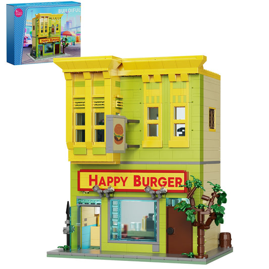 burger house building kit, restaurant playset - bob's burgers - 1