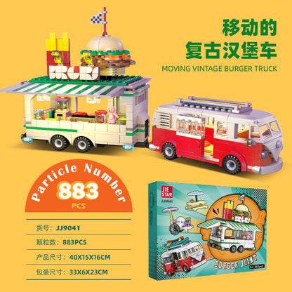 burger joint building set with light - 883 pcs | jiestar 9041 - 1