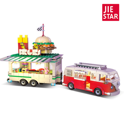 burger joint building set with light - 883 pcs | jiestar 9041 - 4