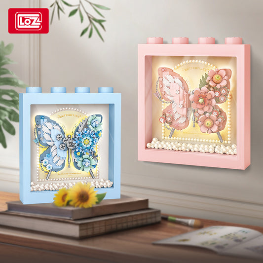 butterfly building blocks 3d picture with light - loz 1960 - 1