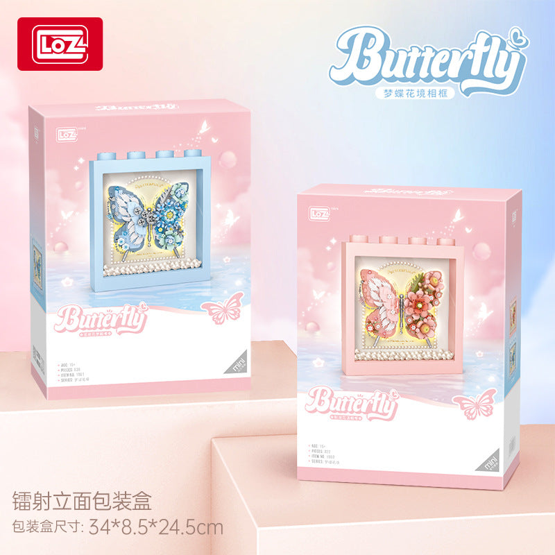 butterfly building blocks 3d picture with light - loz 1960 - 4