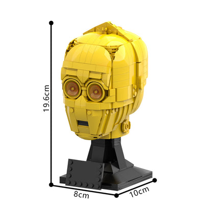 c-3po head building set | star wars helmet | moc-141244 - 4