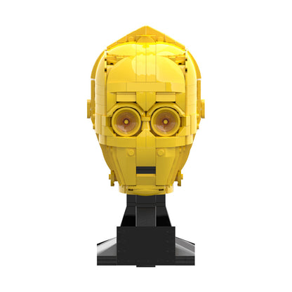 c-3po head building set | star wars helmet | moc-141244 - 5