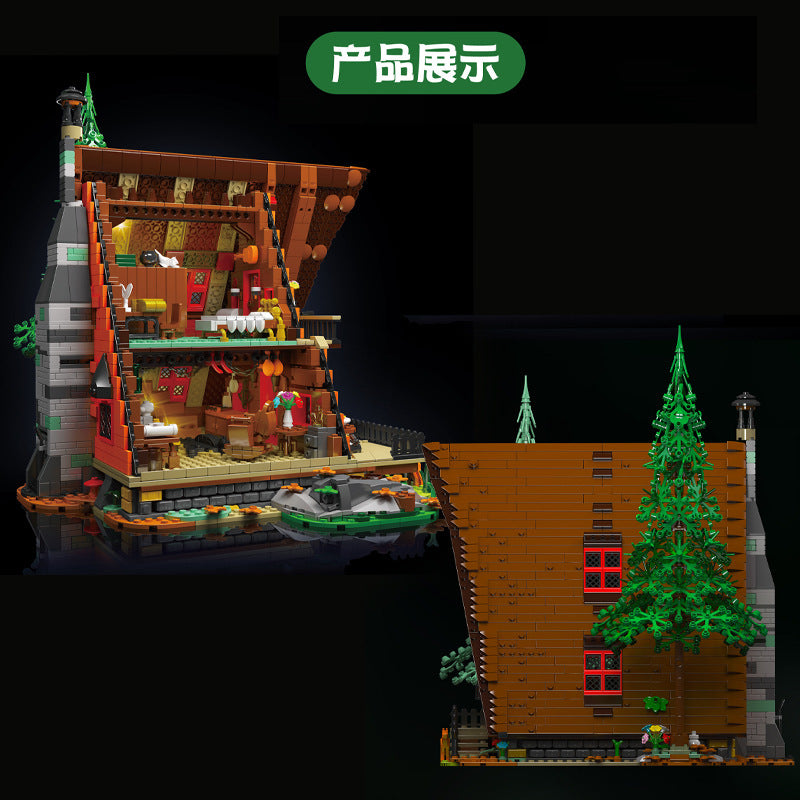 cabin in the woods with lights - 3398 pcs | mouldking 16053 - 2