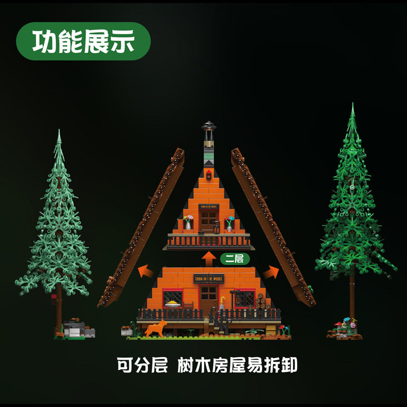 cabin in the woods with lights - 3398 pcs | mouldking 16053 - 3