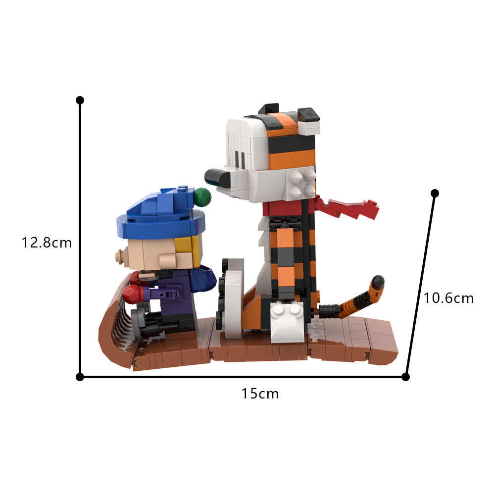 calvin and hobbes sled adventure building set - 347 pcs - 4