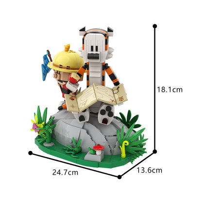 calvin and hobbes tiger on grass building set - 4