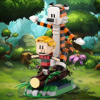 calvin and hobbes - tigger moc building blocks | gobricks a1392 - 1