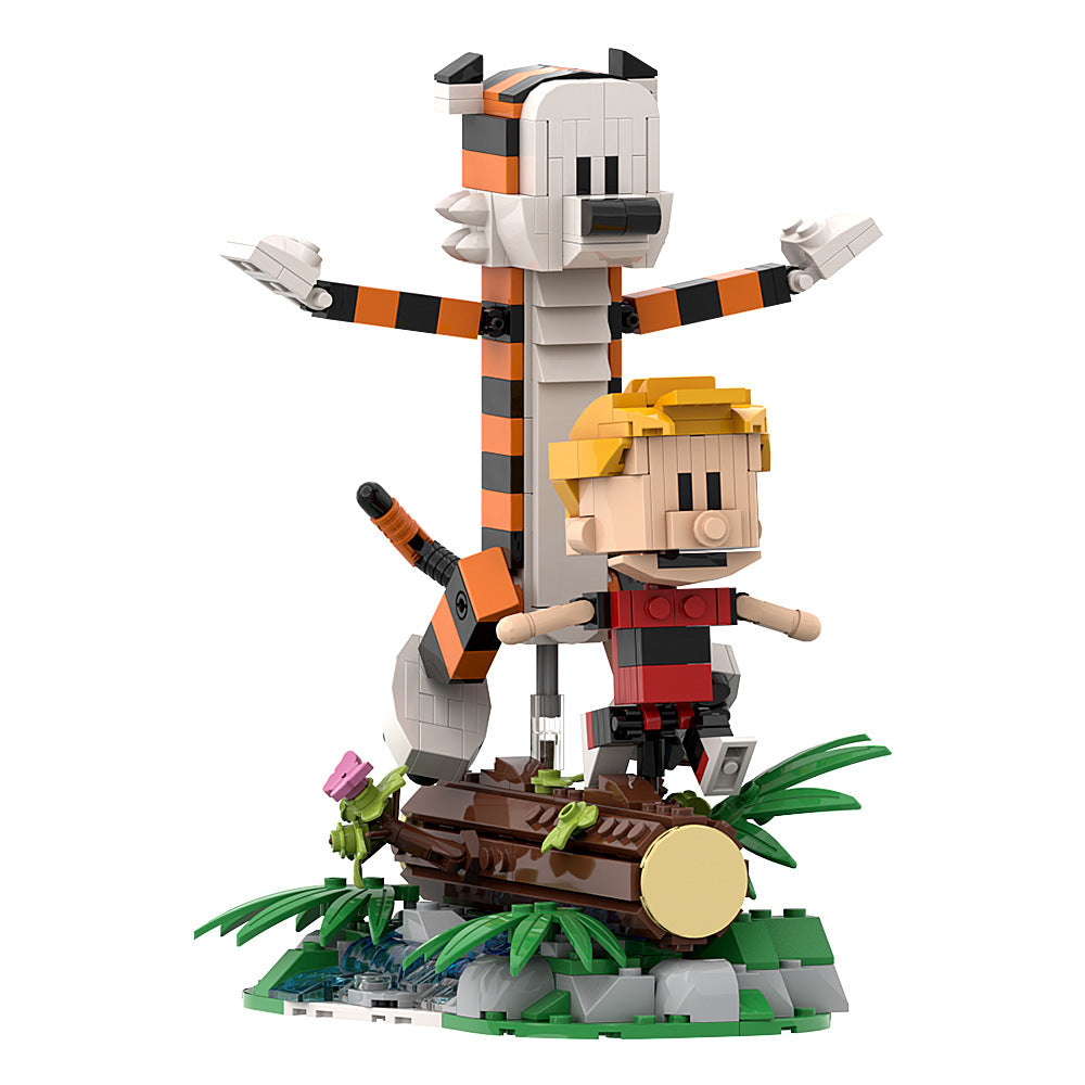 calvin and hobbes - tigger moc building blocks | gobricks a1392 - 2