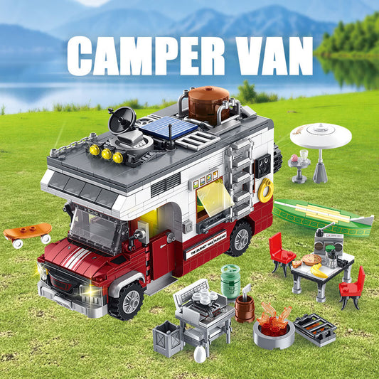 camper van with light - building blocks set 924 pcs - gaomisi - 1