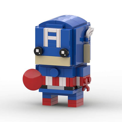 captain america brickheadz building set | lego-compatible marvel moc - 1