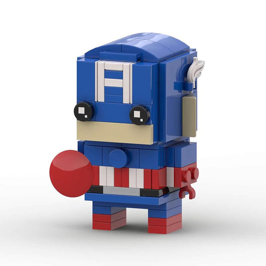 captain america brickheadz building set | lego-compatible marvel moc - 1