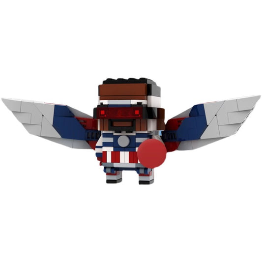 captain america sam wilson brickheadz building set | moc-90817 - 1