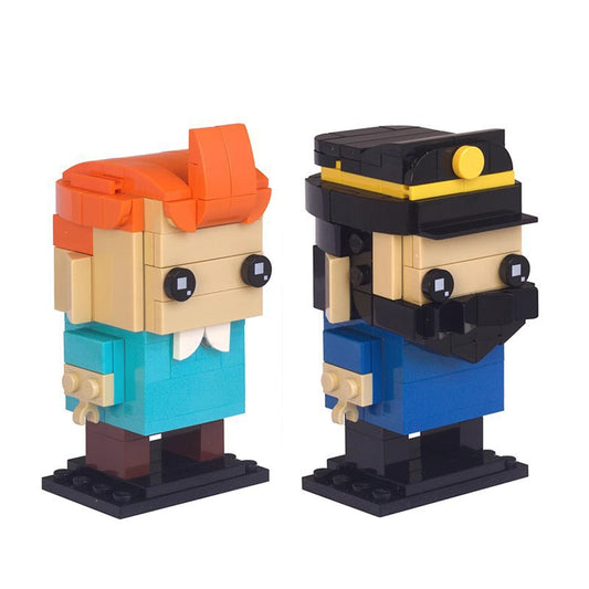 captain haddock brickheadz building set | tintin lego-compatible moc - 1