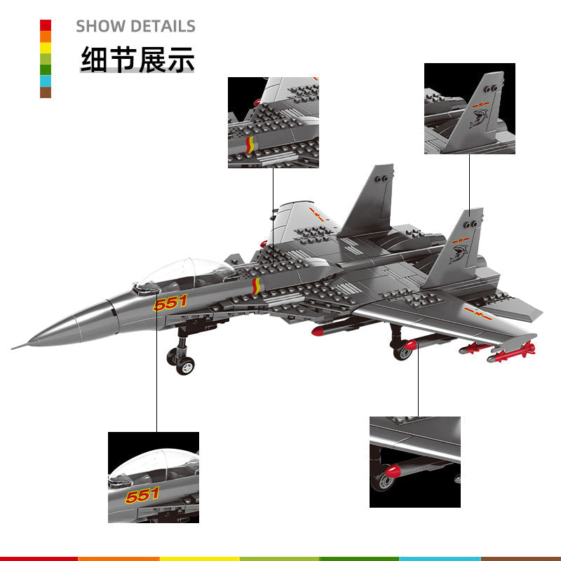 carrier-based fighter - building blocks set - wange bricks 272 pcs - 6