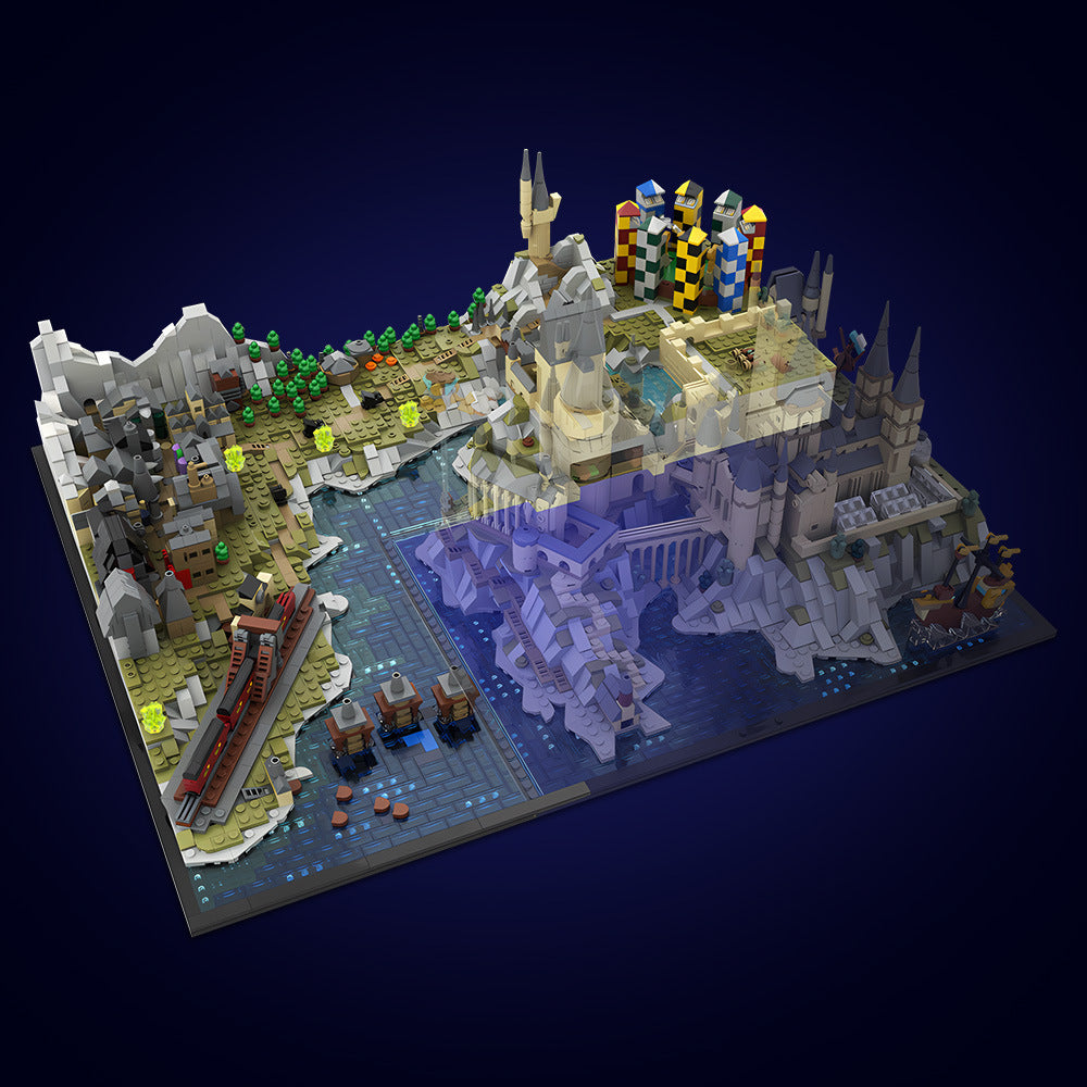 castle grounds and hogsmeade village expansion building set | moc-203377 - 1