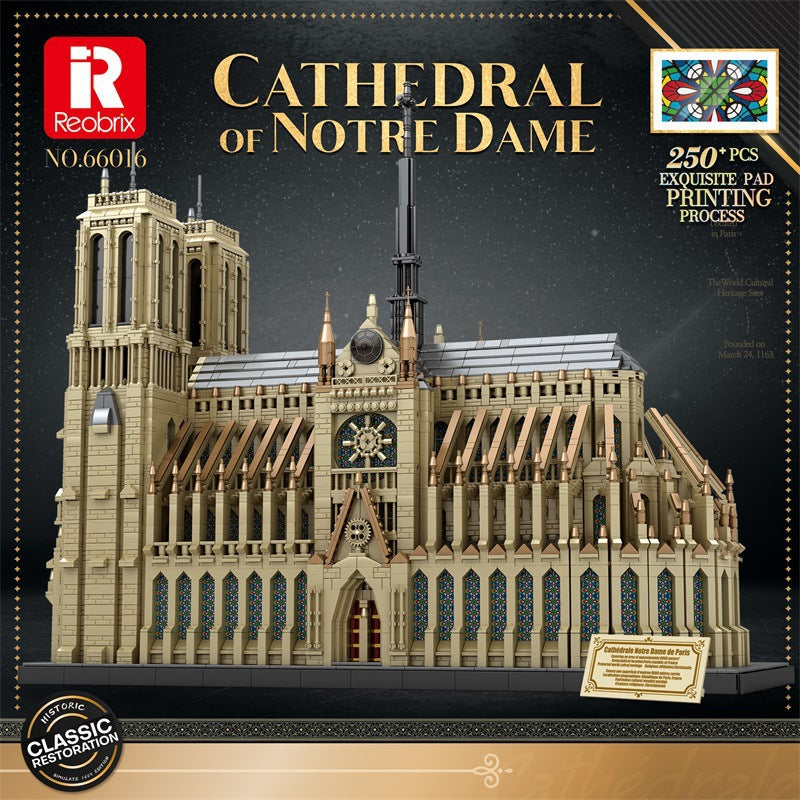 cathedral of notre dame - european street scene - reobrix 66016 - 1