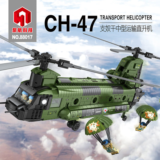 ch-47 transport helicopter building block set - juhang 88017 - 1