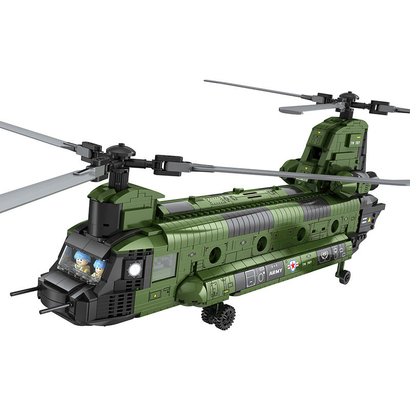 ch-47 transport helicopter building block set - juhang 88017 - 5