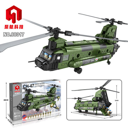 ch-47 transport helicopter building block set - juhang 88017 - 6