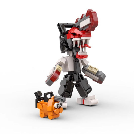 chainsaw man & pochita moc building set | lego compatible 239pcs - 1