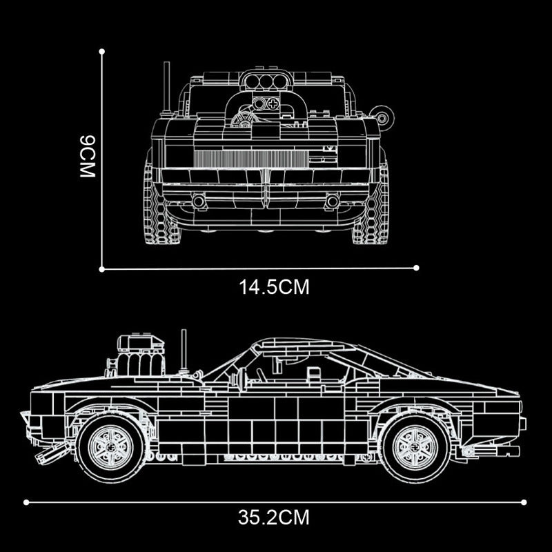 charger car building set - 1439 pcs | mouldking 10028 - 5