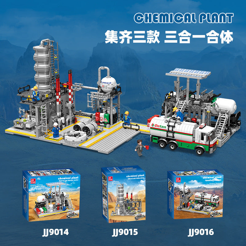 chemical plant building kit | jiestar 9014 - 9016 - 1