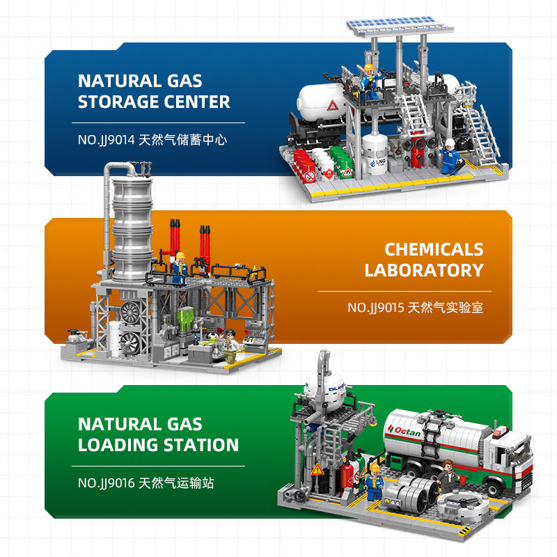 chemical plant building kit | jiestar 9014 - 9016 - 2