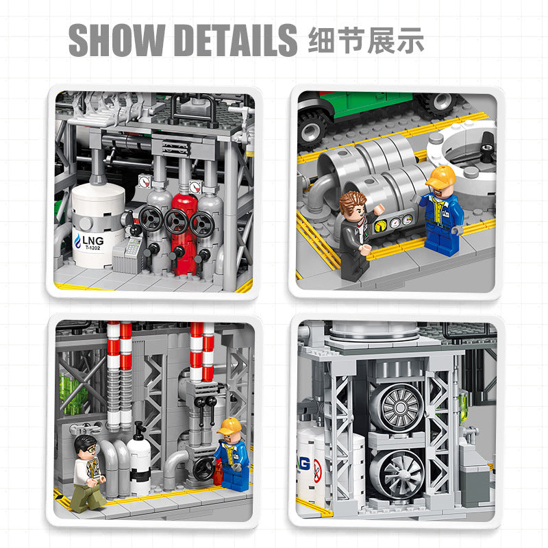 chemical plant building kit | jiestar 9014 - 9016 - 3