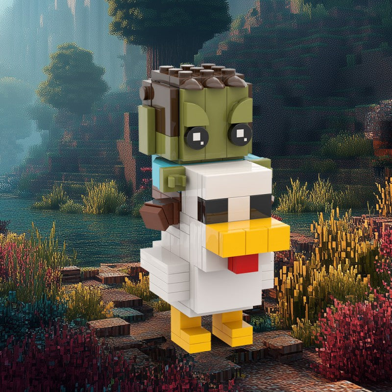 chicken jockey building set | minecraft | lego compatible - 2