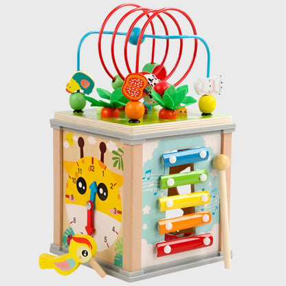 Children's Wooden Treasure Chest Multi-functional Puzzle Seven in one