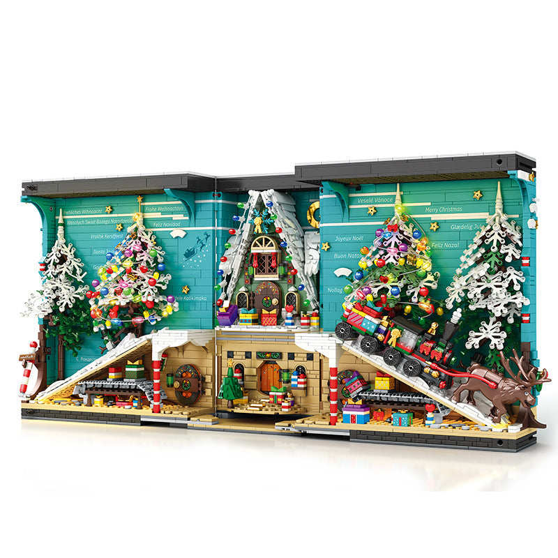 christmas bookend street scene building blocks - reobrix - 5