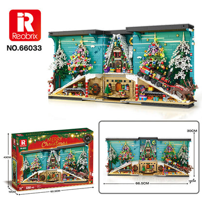 christmas bookend street scene building blocks - reobrix - 6