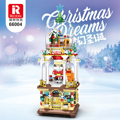 christmas dreams tower building block set - reobrix 66004 - 1