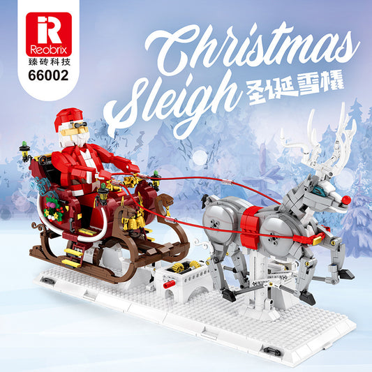 christmas sleigh santa claus - reobrix 66002 - 1