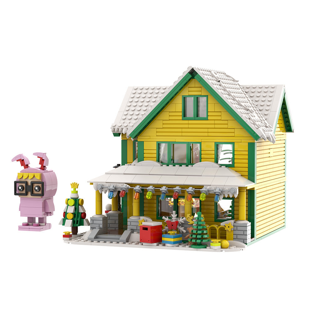 christmas snow house building set | lego compatible - 5