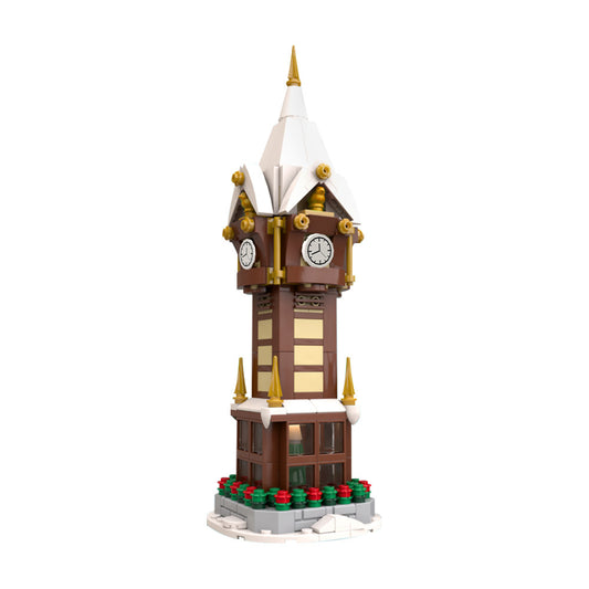 christmas street clock moc building set | moc-203594 - 2