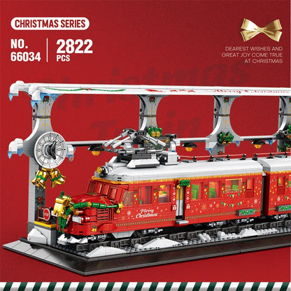 christmas train street scene ornaments building blocks - reobrix 66034 - 2