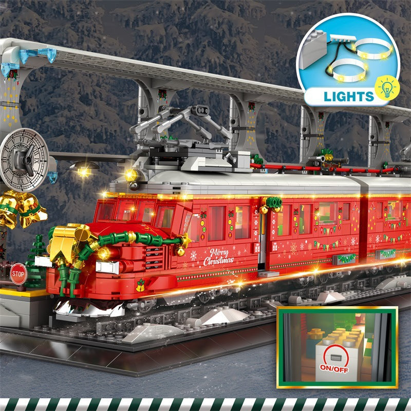 christmas train street scene ornaments building blocks - reobrix 66034 - 3