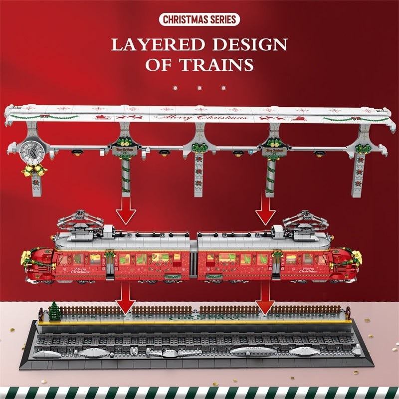 christmas train street scene ornaments building blocks - reobrix 66034 - 4