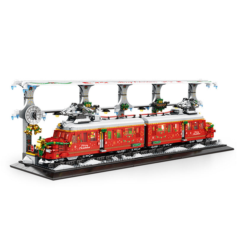 christmas train street scene ornaments building blocks - reobrix 66034 - 5