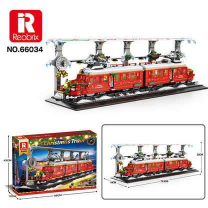 christmas train street scene ornaments building blocks - reobrix 66034 - 6