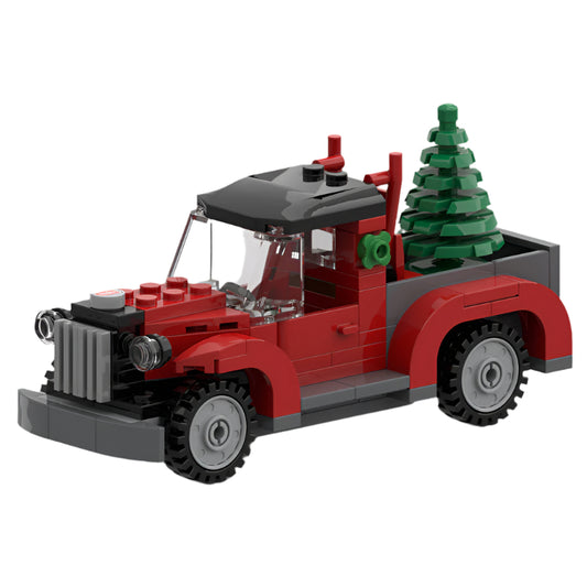 christmas tree truck building set | moc-56351 - 1