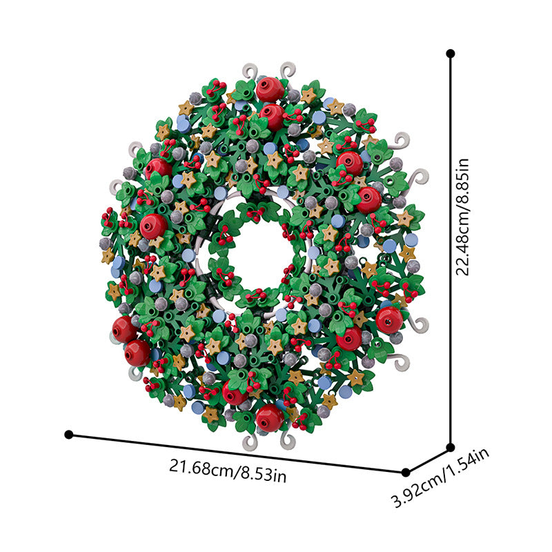 christmas wreath building set | lego compatible - 1