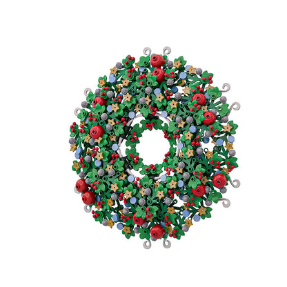 christmas wreath building set | lego compatible - 3