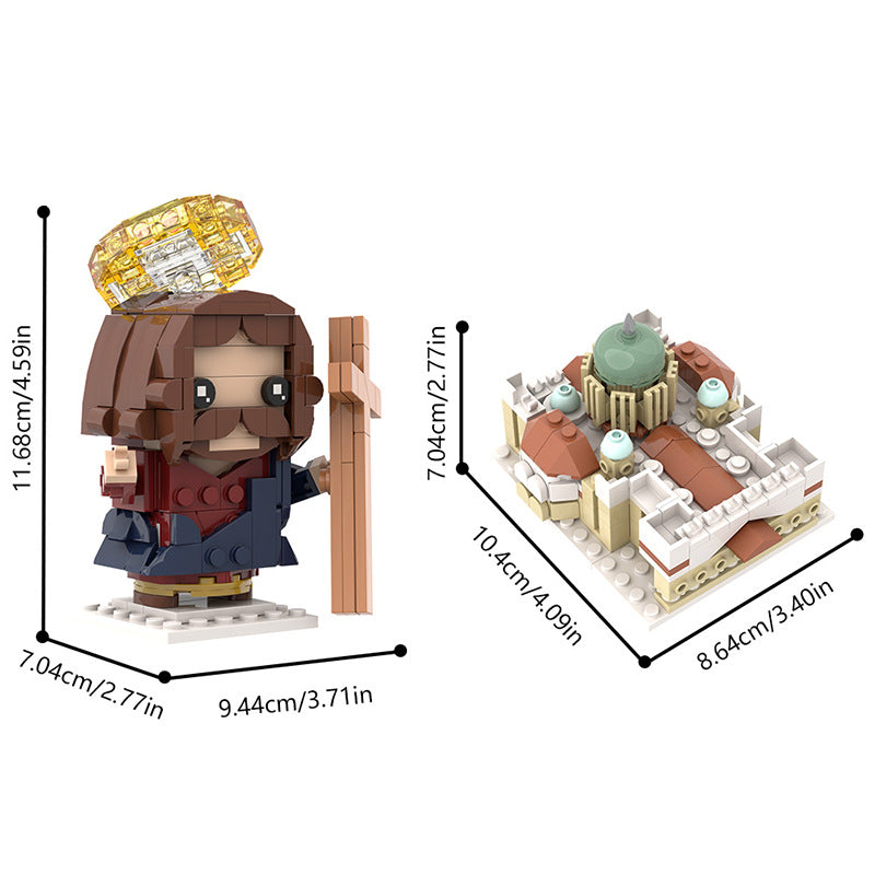 church and jesus building set | lego compatible - 4